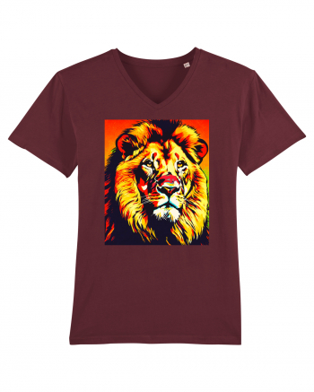 Lion Pop Art Burgundy