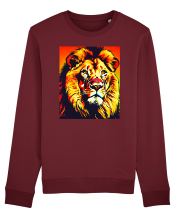 Lion Pop Art Burgundy