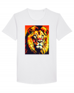 Lion Pop Art Tricou mânecă scurtă guler larg Bărbat Skater