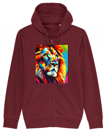 Lion Pop Art Burgundy