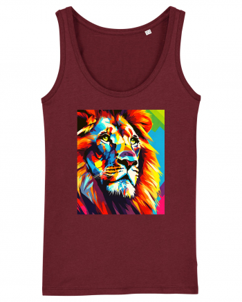 Lion Pop Art Burgundy