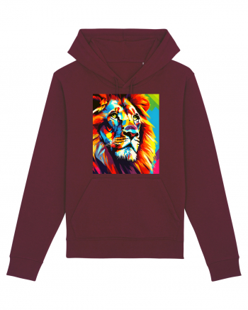 Lion Pop Art Burgundy