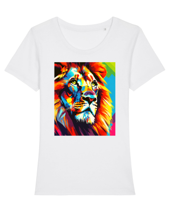 Lion Pop Art White
