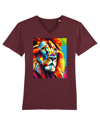 Lion Pop Art Burgundy