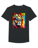 Lion Pop Art Tricou mânecă scurtă guler larg Bărbat Skater