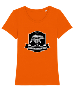 Carpathian Mountains.Muntii Carpati Tricou mânecă scurtă guler larg fitted Damă Expresser