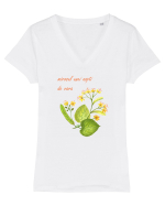 Flori de tei Tricou mânecă scurtă guler V Damă Evoker