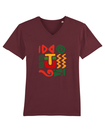 Africa Tribal Pattern Burgundy