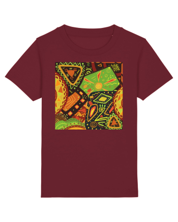 African Pattern Burgundy