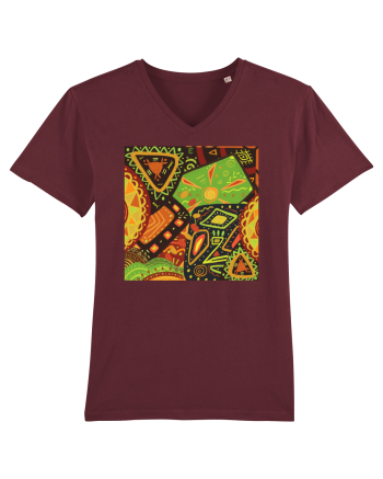 African Pattern Burgundy