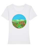 Camp de maci Tricou mânecă scurtă guler larg fitted Damă Expresser