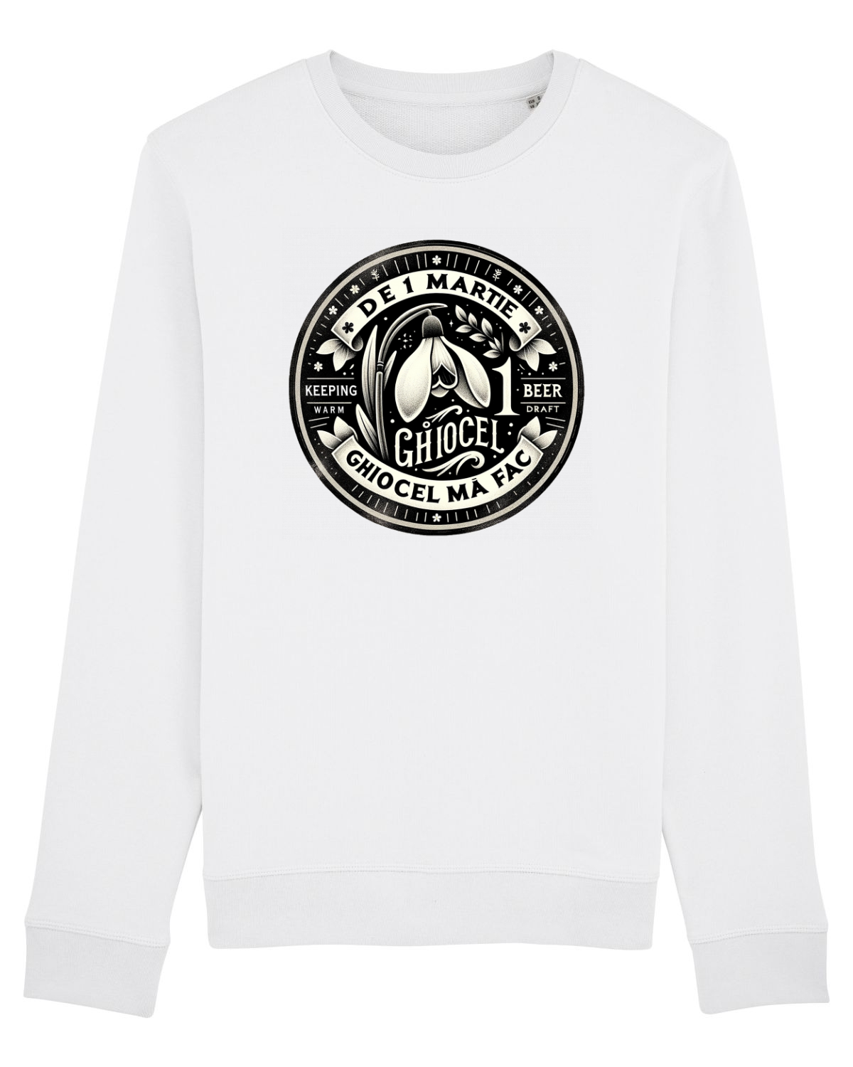 Bluză mânecă lungă Unisex Rise White