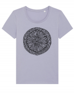 Mandala Tricou mânecă scurtă guler larg fitted Damă Expresser