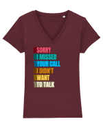 Fnuny Quote Tricou mânecă scurtă guler V Damă Evoker