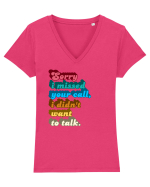 Fnuny Quote Tricou mânecă scurtă guler V Damă Evoker