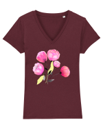 Peony joy Tricou mânecă scurtă guler V Damă Evoker