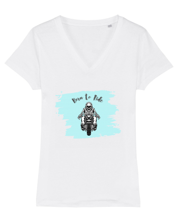 Motorcycle . Born To Ride White
