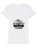Reason to teach Tricou mânecă scurtă guler V Damă Evoker
