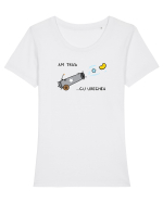 Am tras cu urechea Tricou mânecă scurtă guler larg fitted Damă Expresser