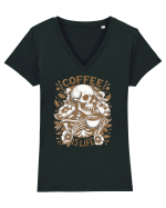 Coffee is Life Tricou mânecă scurtă guler V Damă Evoker