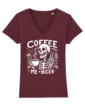 Coffee Makes Me Nicer Burgundy