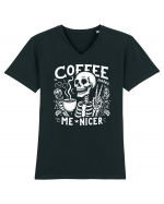 Coffee Makes Me Nicer Tricou mânecă scurtă guler V Bărbat Presenter