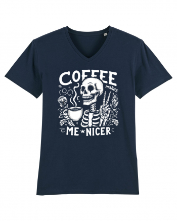 Coffee Makes Me Nicer French Navy