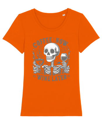 Coffee Now Wine Later Bright Orange