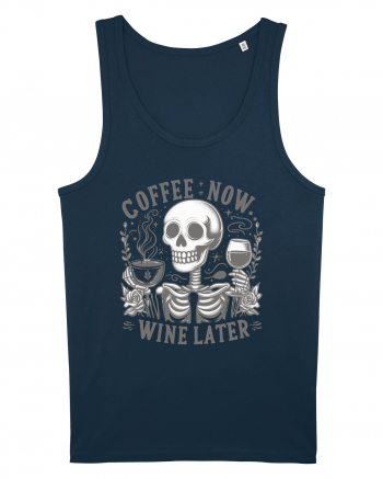 Coffee Now Wine Later Navy