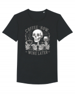 Coffee Now Wine Later Tricou mânecă scurtă guler larg Bărbat Skater