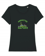 Addicted To Nature  Tricou mânecă scurtă guler larg fitted Damă Expresser