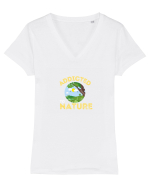 Addicted To Nature  Tricou mânecă scurtă guler V Damă Evoker