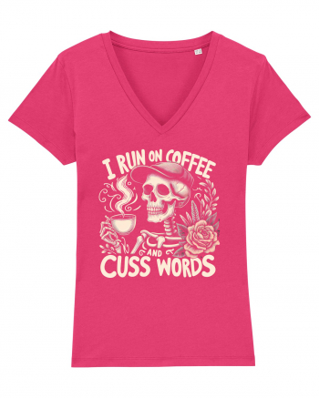 I Run On Coffee and Cuss Words Raspberry
