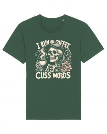 I Run On Coffee and Cuss Words Bottle Green