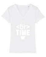 Funny Coding Tricou mânecă scurtă guler V Damă Evoker