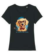 MIAU! DA, VORBESC LIMBI STRAINE - Retriever Tricou mânecă scurtă guler larg fitted Damă Expresser