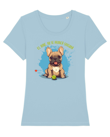 NU SE ARUNCA SINGURA - Bulldog Francez Sky Blue