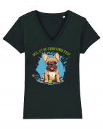 IT`S NOT GONNA THROW ITSELF - French Bulldog Tricou mânecă scurtă guler V Damă Evoker