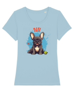 NO -  French Bulldog Tricou mânecă scurtă guler larg fitted Damă Expresser