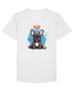 NO -  French Bulldog Tricou mânecă scurtă guler larg Bărbat Skater