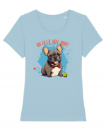 OH LA LA, BON JOUR -  French Bulldog Tricou mânecă scurtă guler larg fitted Damă Expresser