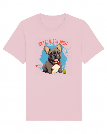 OH LA LA, BON JOUR -  French Bulldog Cotton Pink