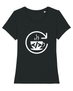 Funny Coding Tricou mânecă scurtă guler larg fitted Damă Expresser