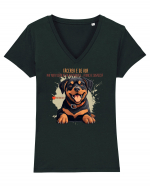 TACEREA E DE AUR - Rottweiller Tricou mânecă scurtă guler V Damă Evoker