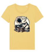 Vintage Easter Rabbit Tricou mânecă scurtă guler larg fitted Damă Expresser