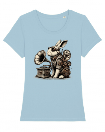 Vintage Steampunk Easter Rabbit Sky Blue