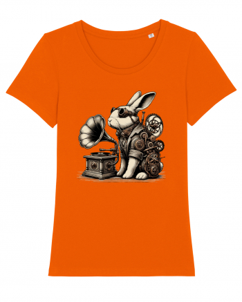 Vintage Steampunk Easter Rabbit Bright Orange