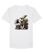 Vintage Steampunk Easter Rabbit Tricou mânecă scurtă guler larg Bărbat Skater