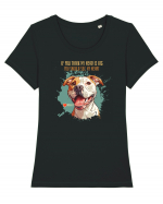 IF YOU THINK MY HEAD IS BIG - Amstaff Tricou mânecă scurtă guler larg fitted Damă Expresser