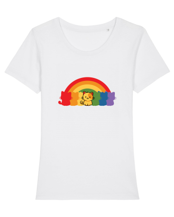 Rainbow Cat White